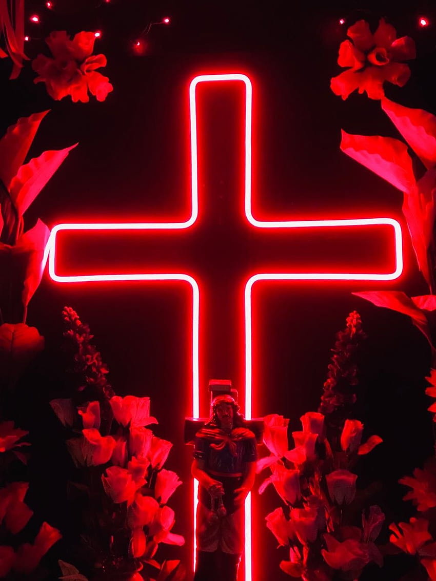 Tumblr-Kreuz, Neon-Kreuz HD-Handy-Hintergrundbild