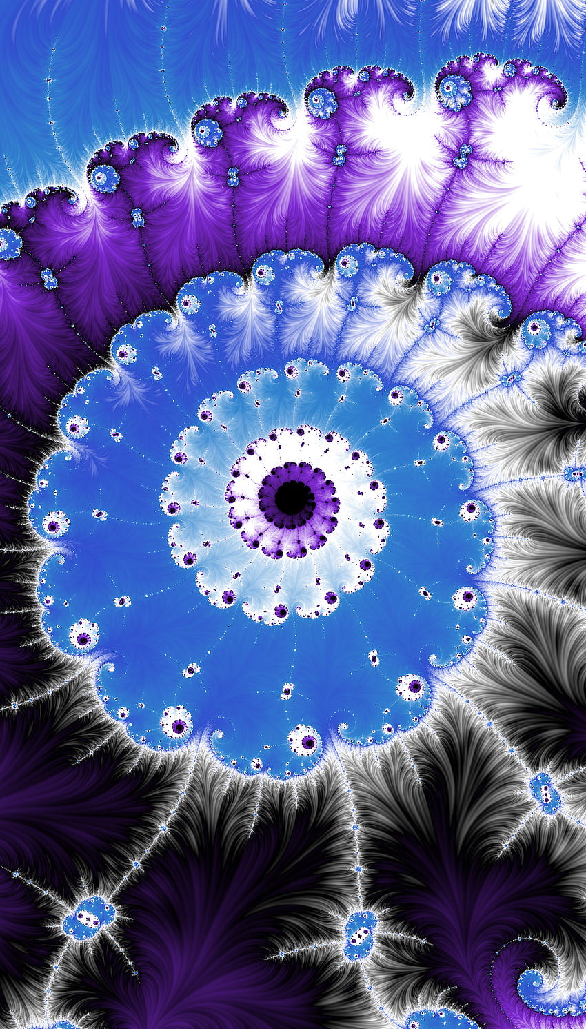 Blue swirls, fractal, abstract, digitalart HD phone wallpaper