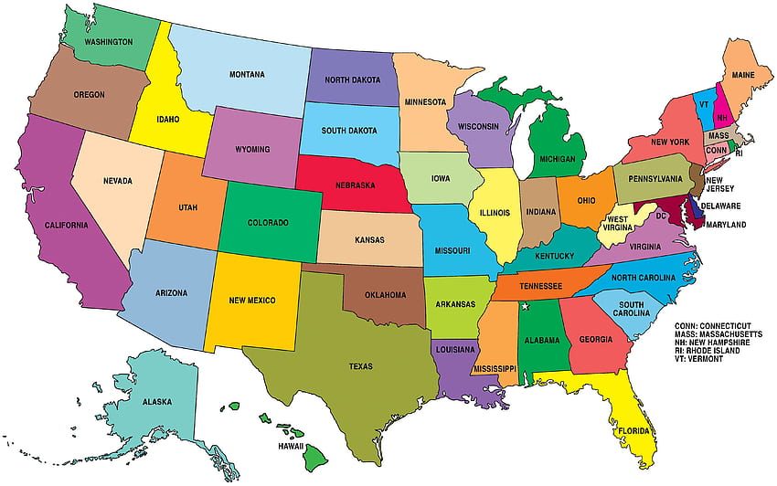 Mapa Stanów Zjednoczonych Ameryki, Mapa USA Tapeta HD
