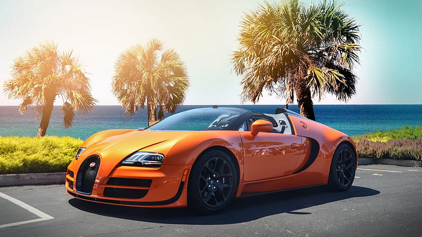 Orange Bugatti, Buggatti Wallpaper HD