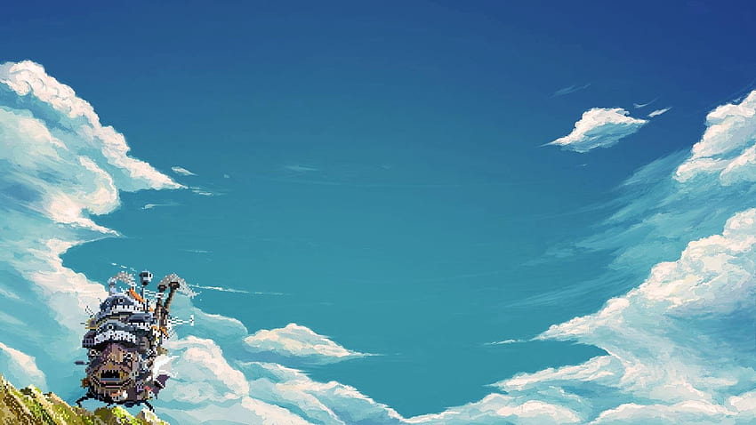 Beschlossen, die Pixelkunst von Howl's Moving Castle a, Pixel Art Clouds, zu modifizieren HD-Hintergrundbild