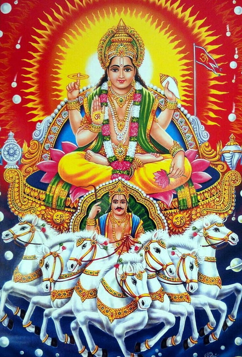 Surya dev par Aljapur chandra prakash. Seigneur vishnu, divinités hindoues, dieux hindous, Surya Bhagwan Fond d'écran de téléphone HD
