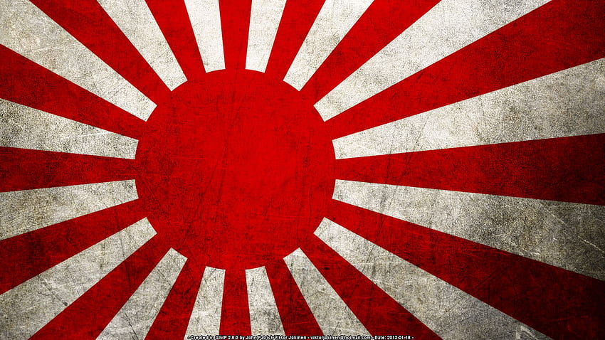 Японско знаме на изгряващото слънце, червено изгряващо HD тапет