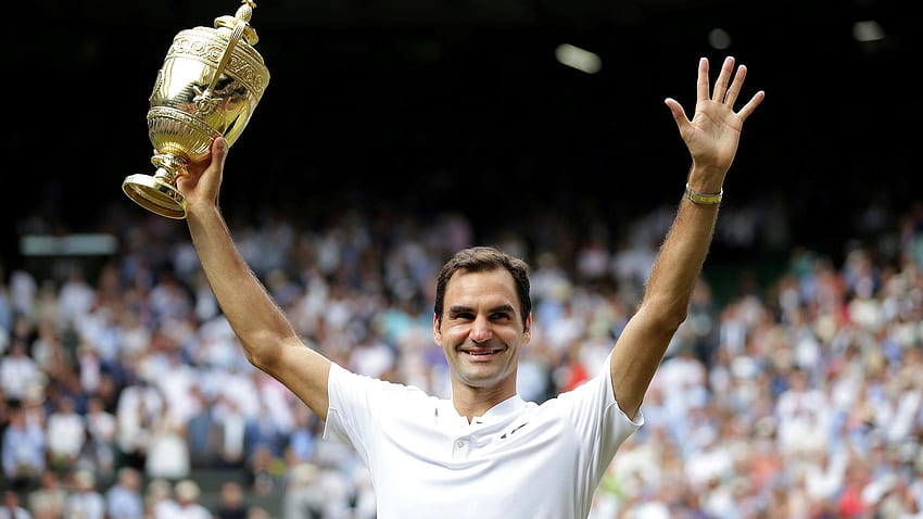 Roger Federer vince l'ottavo titolo di Wimbledon, battendo Marin Cilic in finale Sfondo HD
