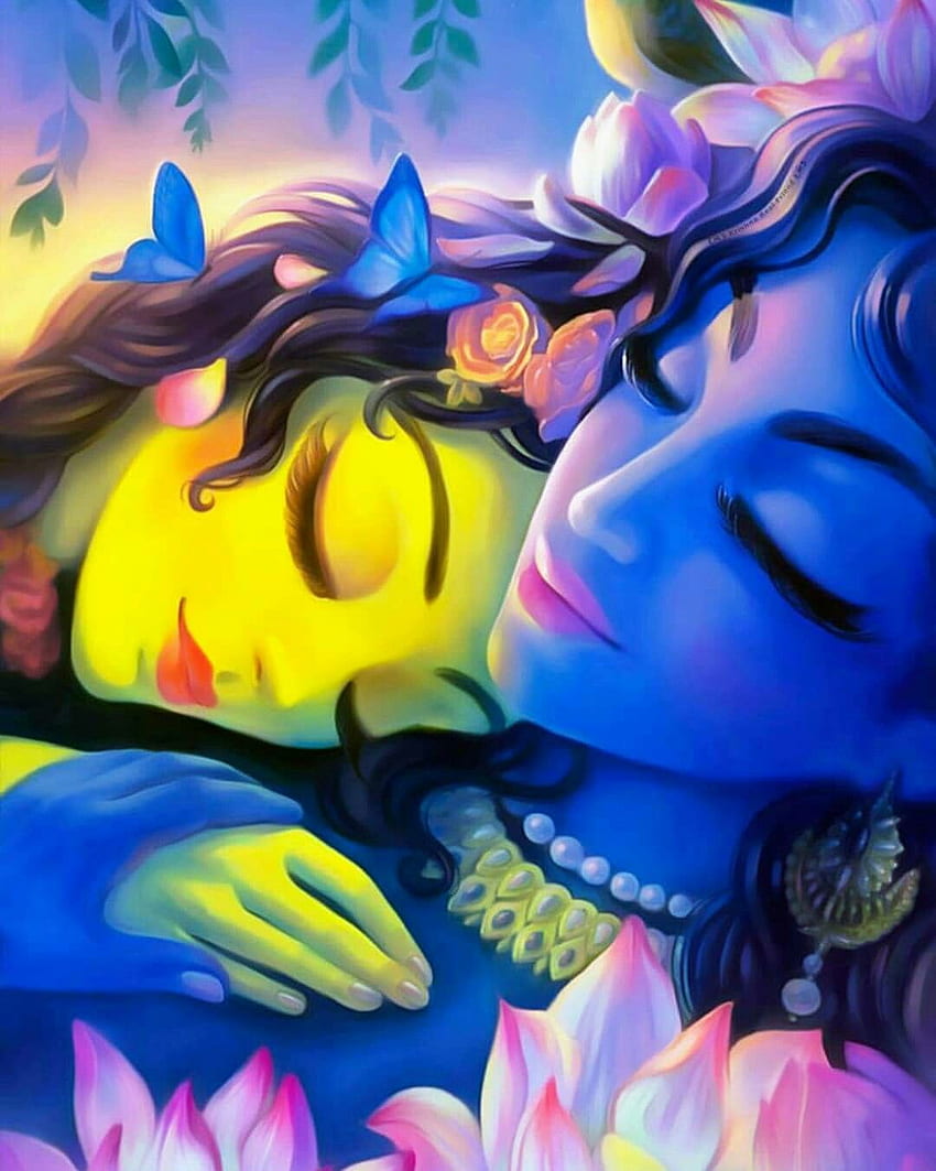 Pintura do Senhor Krishna, arte de Radha Krishna Papel de parede de celular HD