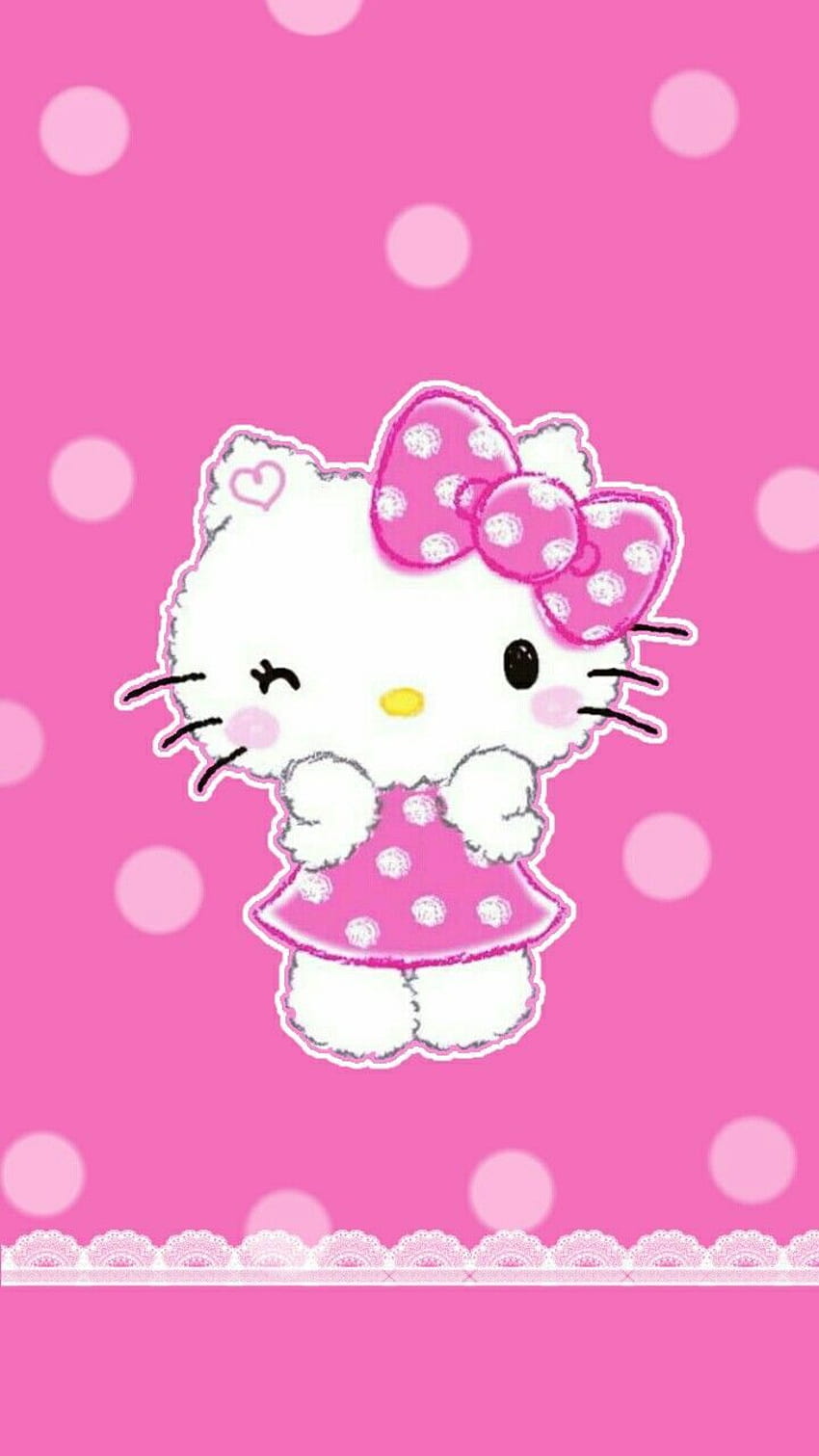 Kitty cute drawing hello hellokitty logo pink HD phone wallpaper   Peakpx