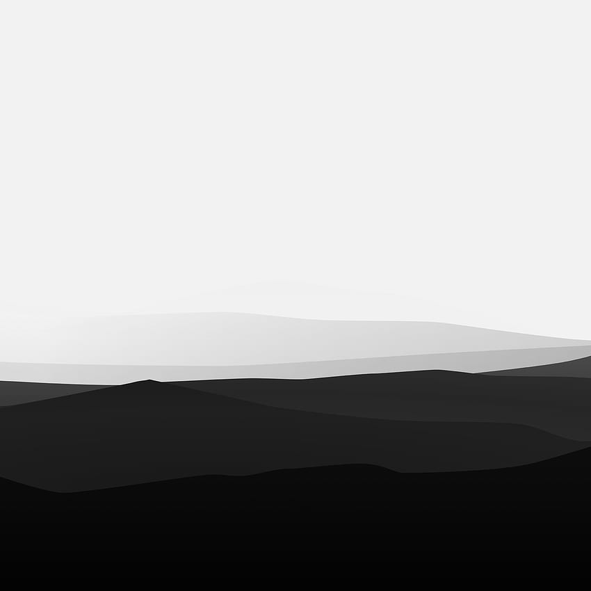 Minimalist Mountains Black And White iPad Pro Retina HD phone wallpaper