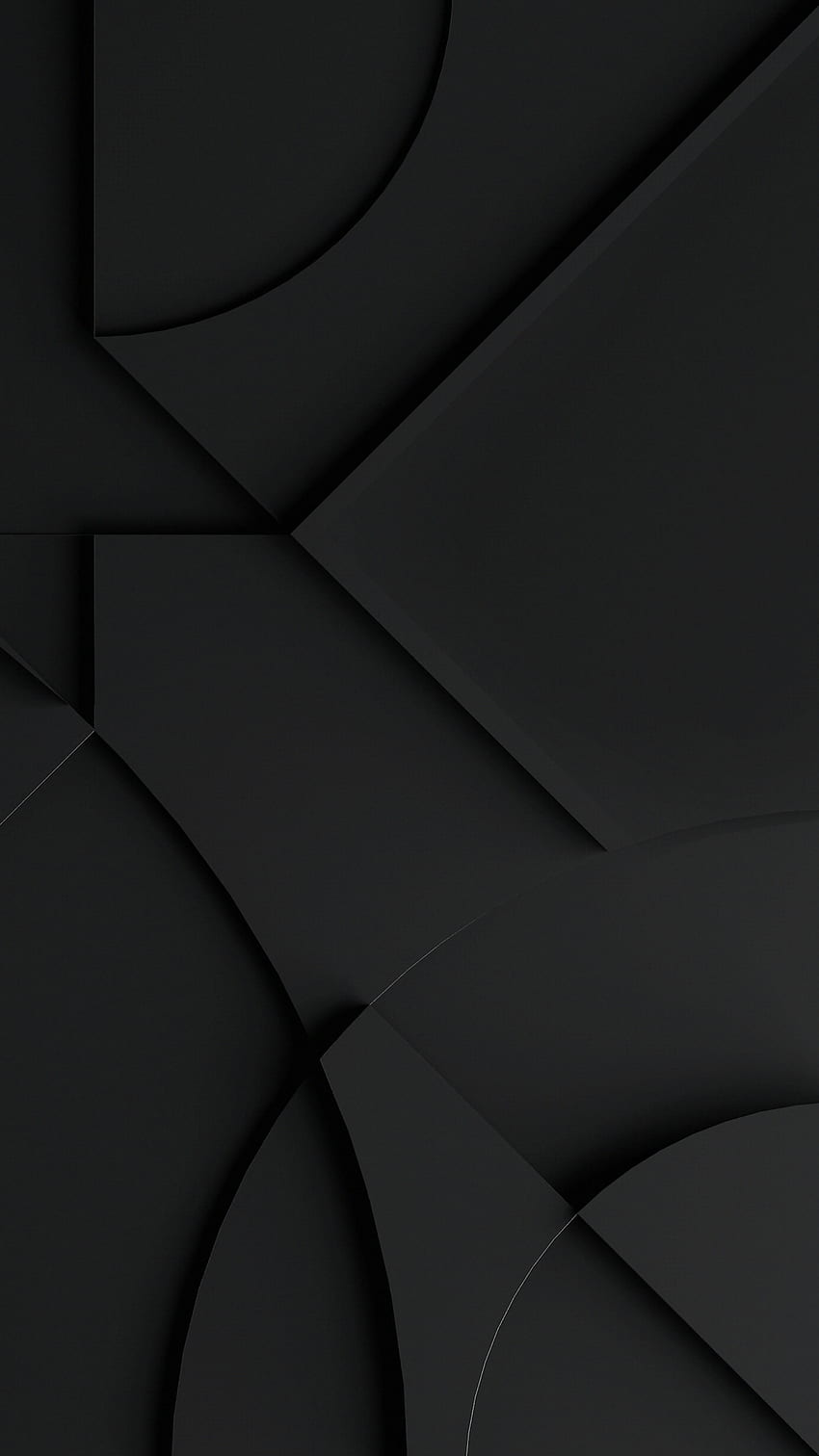 черни слоеве материален дизайн размерни сенки чиста абстракция, красива тъмна абстракция HD тапет за телефон