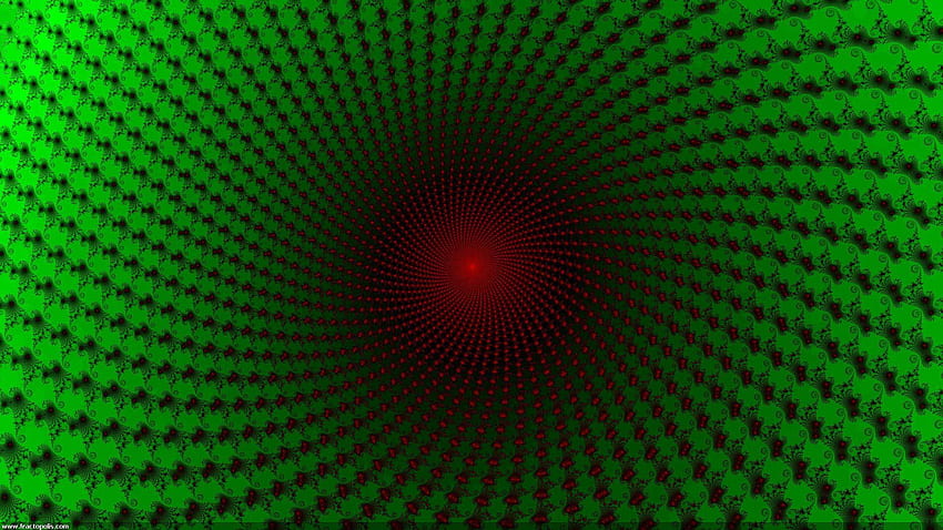 Red Dark Green Immersion Spiral Fractal Abstraction Abstract HD wallpaper