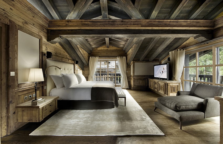 Interior, , , Room, Bed, Cushions, Pillows, Carpet, Bedroom, Wooden Design HD wallpaper