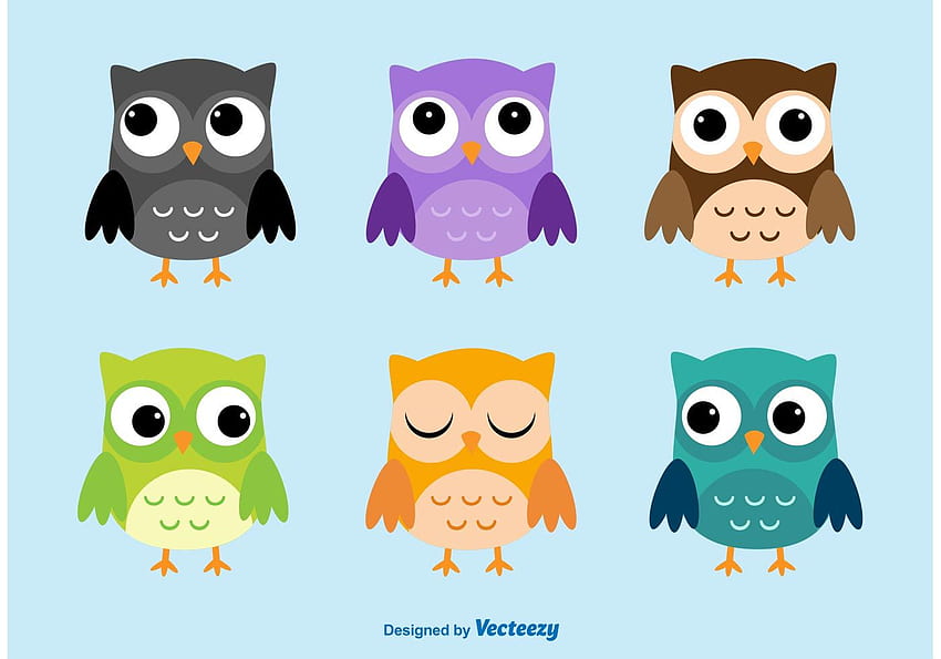 Owl Cartoon Vector Characters - Vectors, Clipart Graphics & Vector Art, Baby Owl Cartoon HD wallpaper
