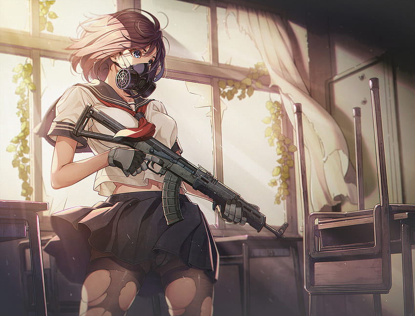 Anime Girl Shooter, school, Girl, Anime, Shooter HD wallpaper