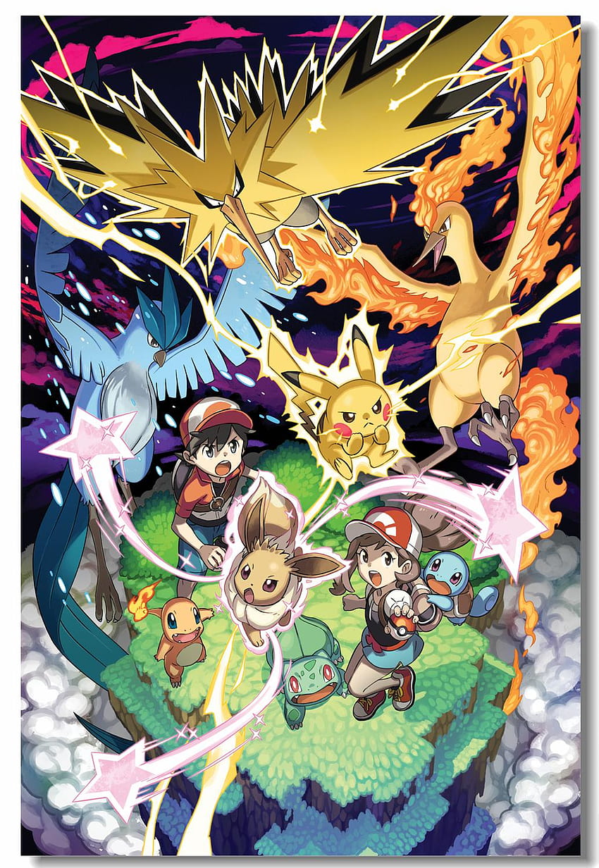 Personalizzato Canvas Art Pokemon Poster Pokemon Wall Stickers Anime Sfondo del telefono HD