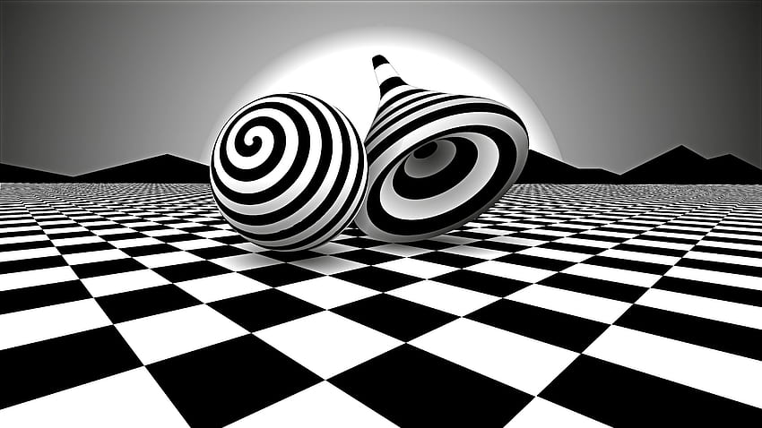 Ilusión óptica en blanco y negro , y fondo de pantalla