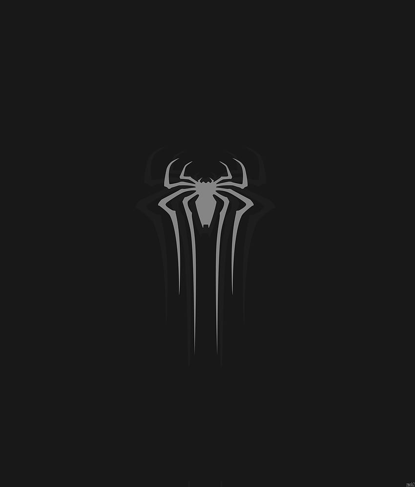 Logo, grau, Spider-Man, minimal, dunkel HD-Handy-Hintergrundbild