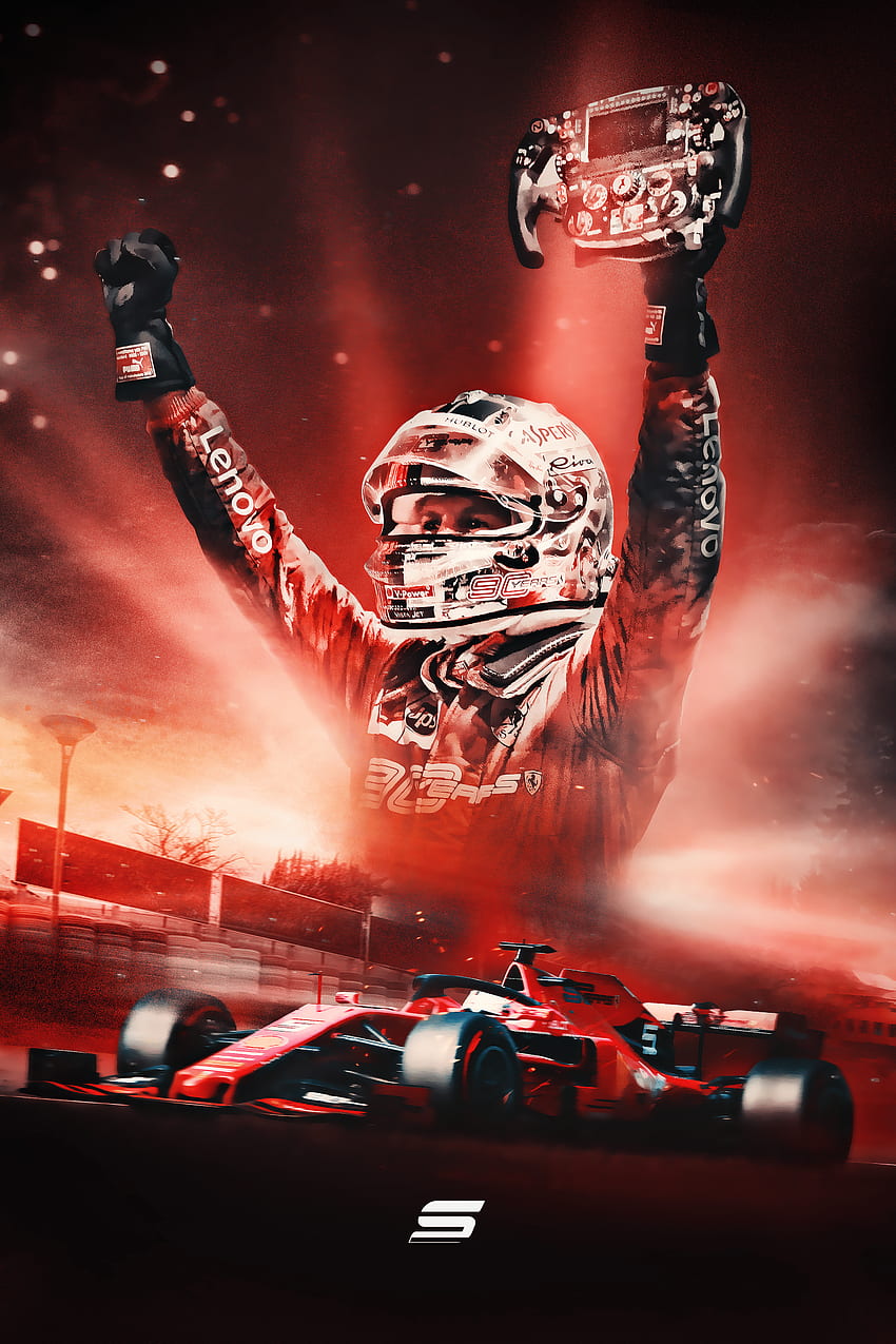 Sevi-Grafik: Sebastian Vettel 2019 (Mobil): Formel 1, Sebastian Vettel F1 HD-Handy-Hintergrundbild