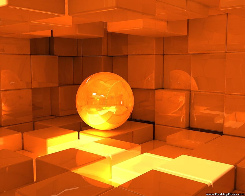3D Background Box Room Yellow HD wallpaper