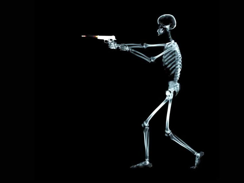 Skeletal Shoot, x-ray, shoot, gun HD wallpaper