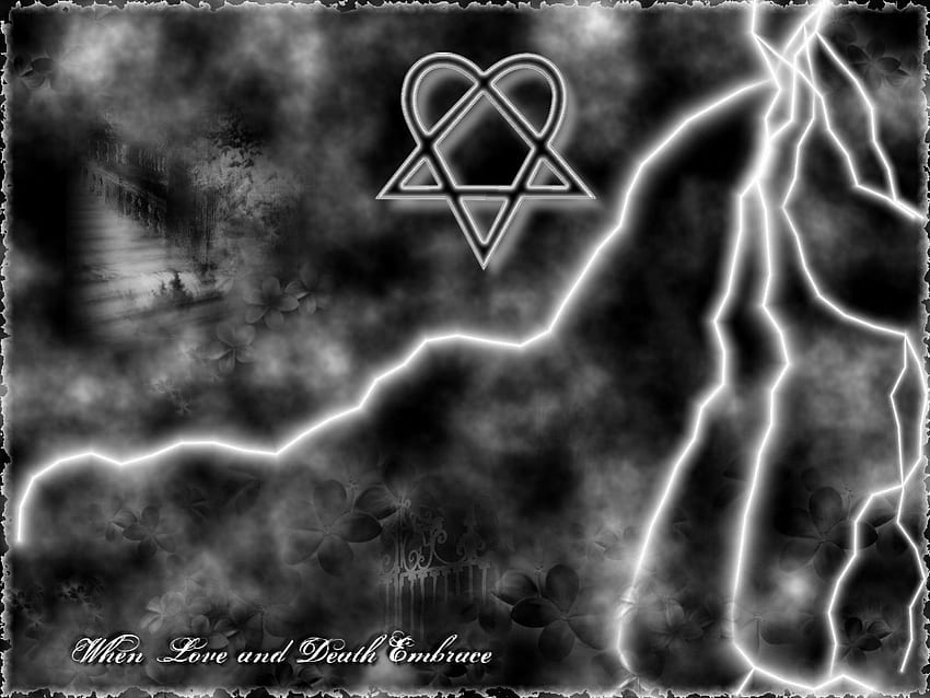 When Love and Death Embrace, lightning, heart, symbol, triangle HD wallpaper