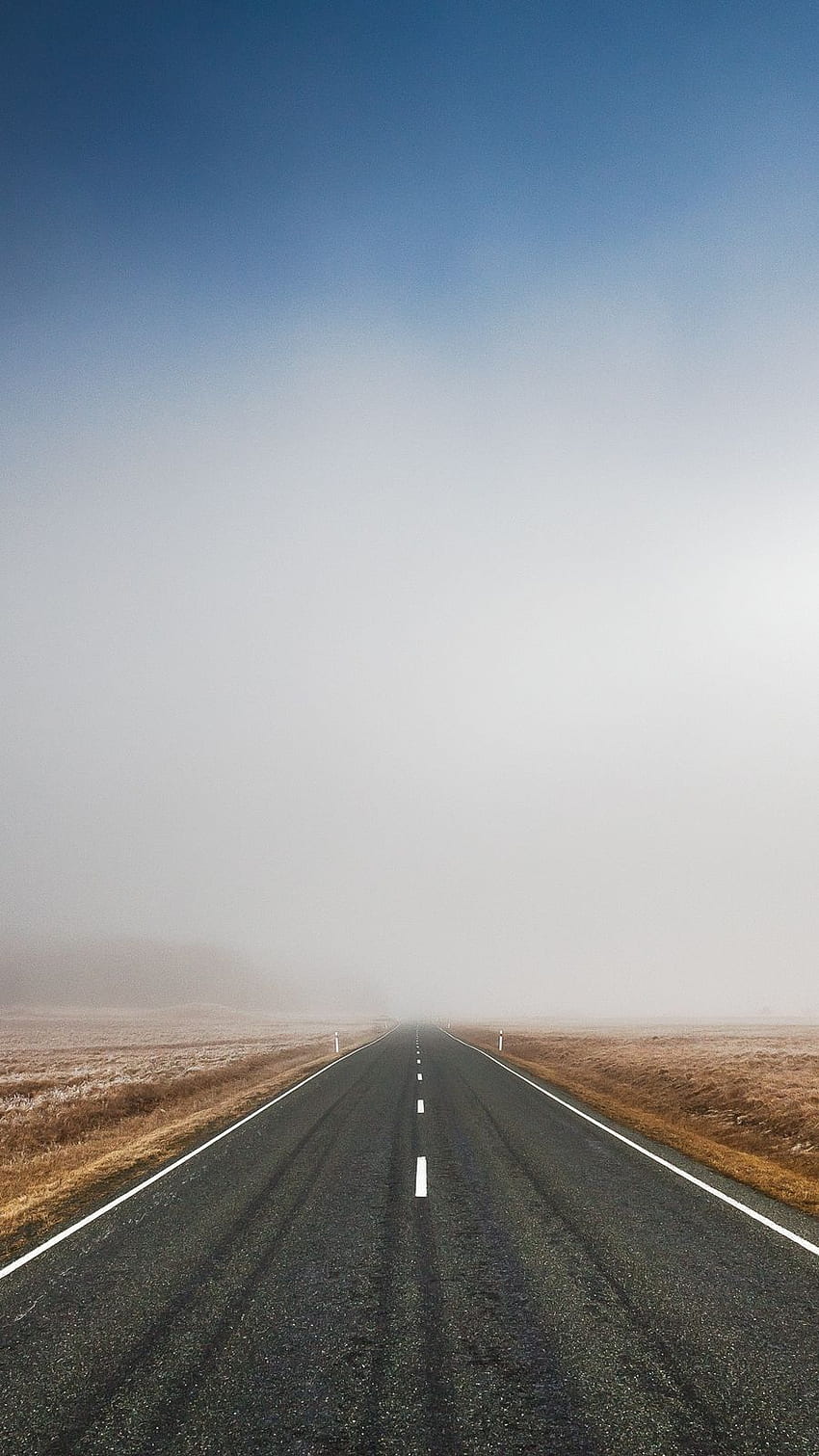 Endless Road Fog IPhone . IPhone Landscape, Cb Background ...