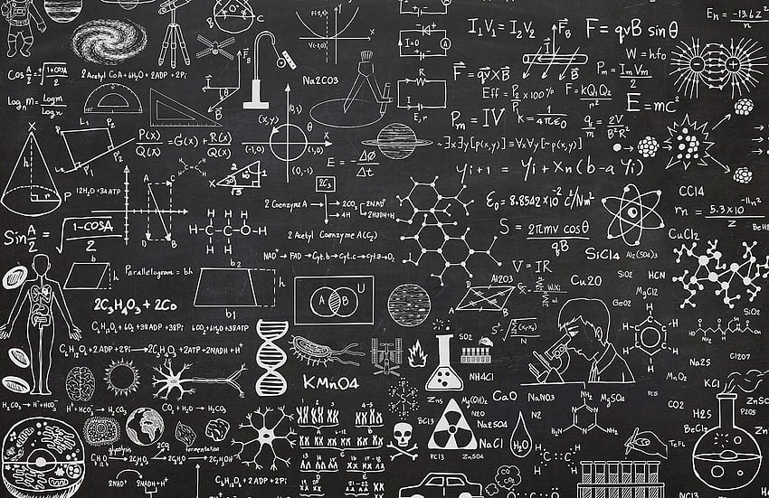 Mural de pizarra de ciencia, pizarra negra fondo de pantalla