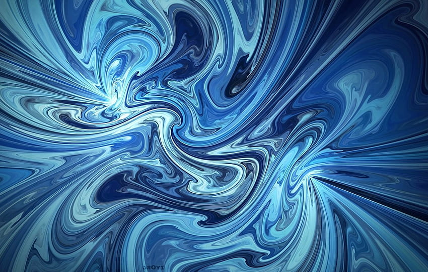 biru, abstraksi, latar belakang, biru, cat, , pencampuran warna untuk , bagian абстракции, Campuran Wallpaper HD