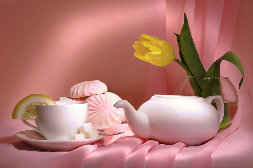 Food, Tea, Tulip, Kettle, Teapot, Zephyr, Marshmallow, Sugar HD wallpaper