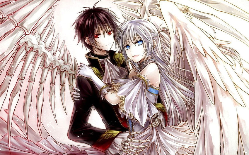 Download Romantic Anime Angel And Demon Wallpaper  Wallpaperscom