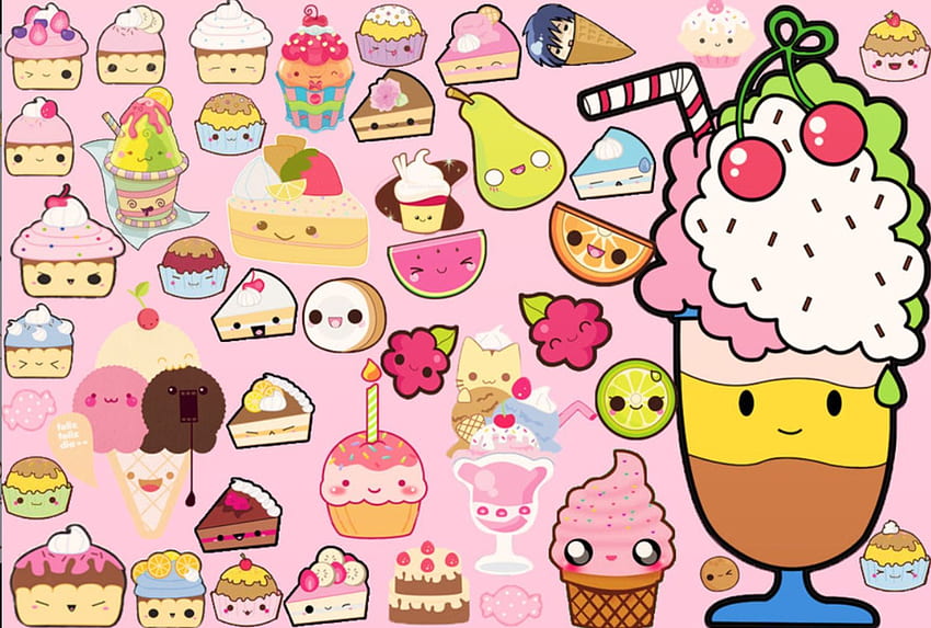 Cute kawaii food backgrounds HD wallpapers | Pxfuel
