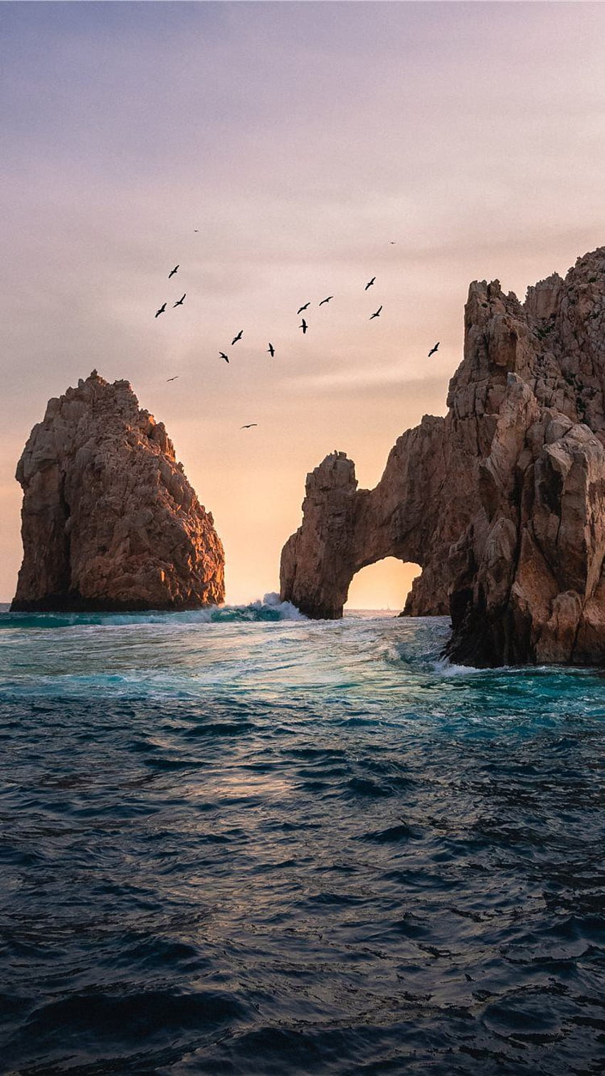 formation rocheuse sur l'océan iPhone 8, Sea graphy Fond d'écran de téléphone HD