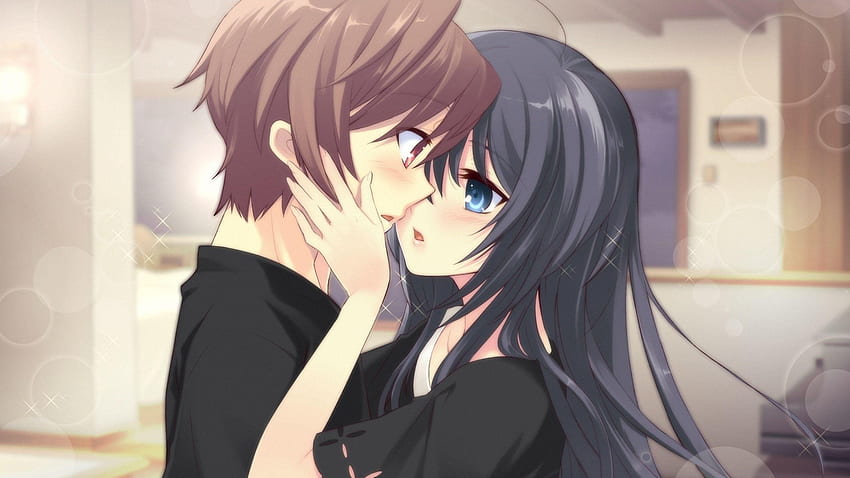 16 ++ Miłość przytulanie Anime Cartoon Para na telefon komórkowy Tapeta HD