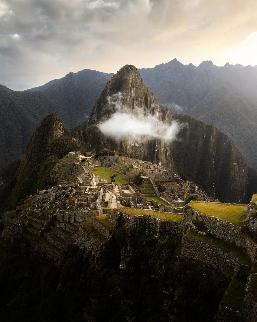 Grafik udara Machu Picchu di Peru · Stock, Machu Picchu Sunset wallpaper ponsel HD