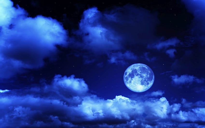 Purple Moon and Stars, Blue Moon and Star HD wallpaper | Pxfuel