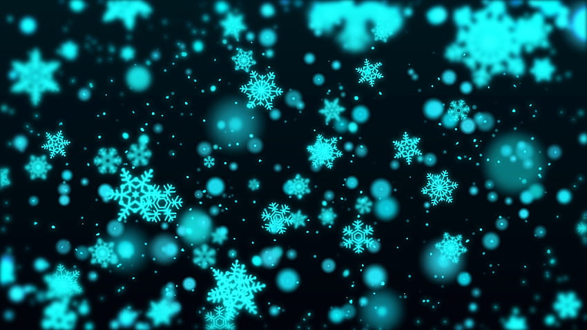 Fiocchi di neve blu, bokeh, opere d'arte Sfondo HD