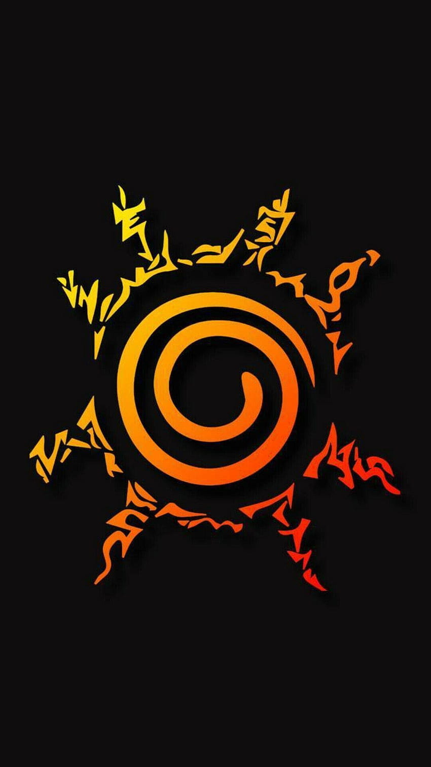 Simbolo di Naruto che assomiglia al sole, simbolo del villaggio della foglia Sfondo del telefono HD