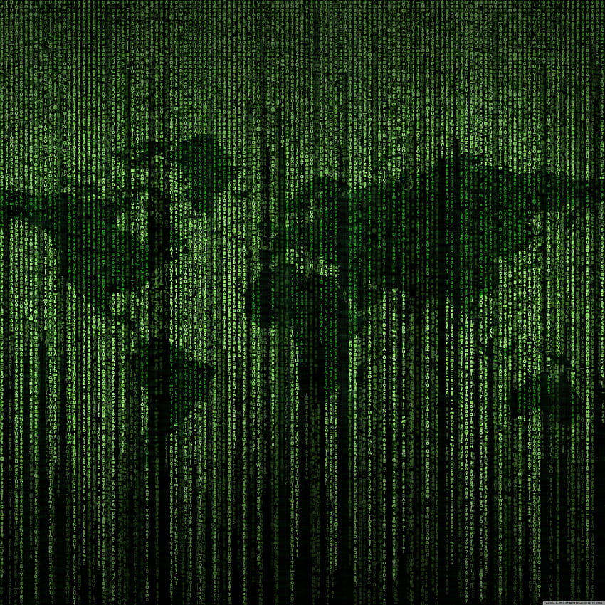 Green Matrix Code World Map HD phone wallpaper