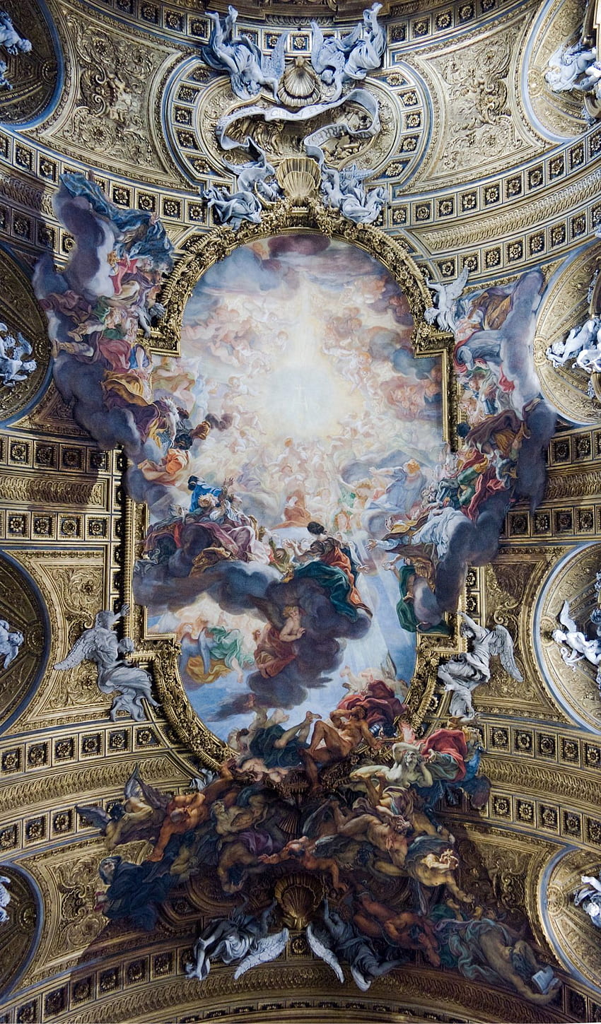 Triumph of the Name of Jesus, by Giovanni Battista Gaulli, Art History HD phone wallpaper