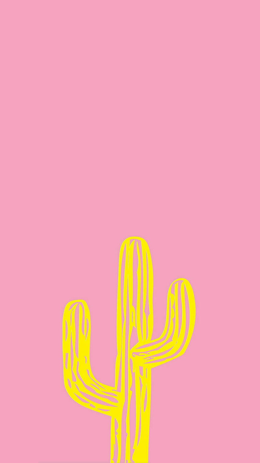 iPhone . Pink, Cactus, Yellow, Saguaro, Font, Line HD phone wallpaper
