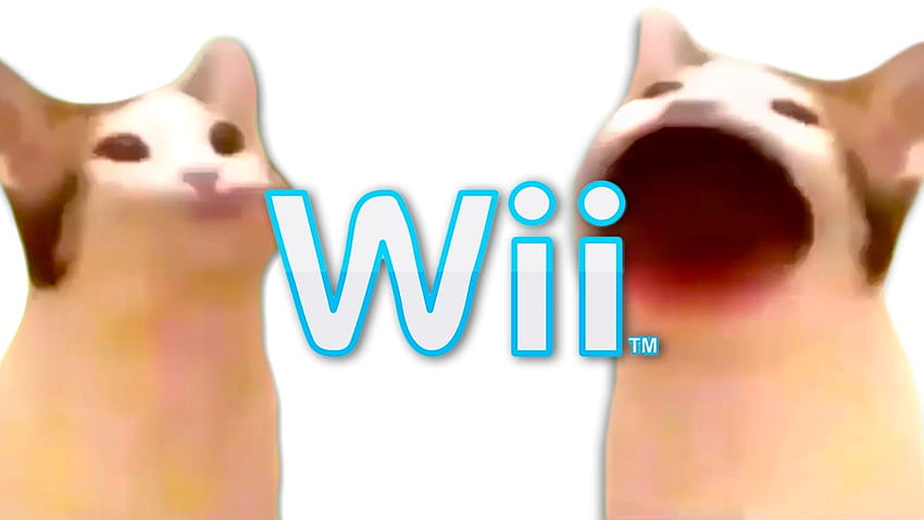 Pop Cat canta el meme del tema de Wii, Popcat fondo de pantalla