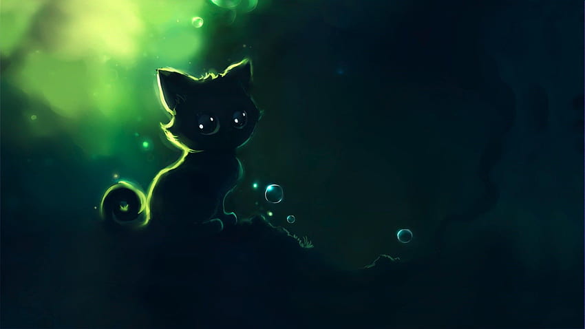 그려진된 검은 고양이 많은 흥미로운 클립 아트, 애니메이션 고양이 HD 월페이퍼