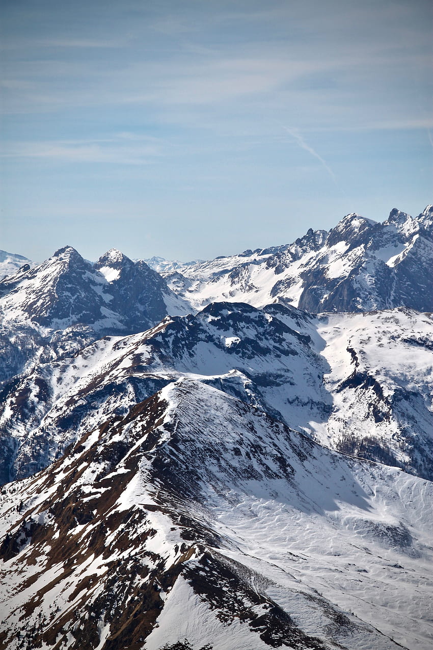 Szczyty, góry, lodowiec, przyroda Tapeta na telefon HD