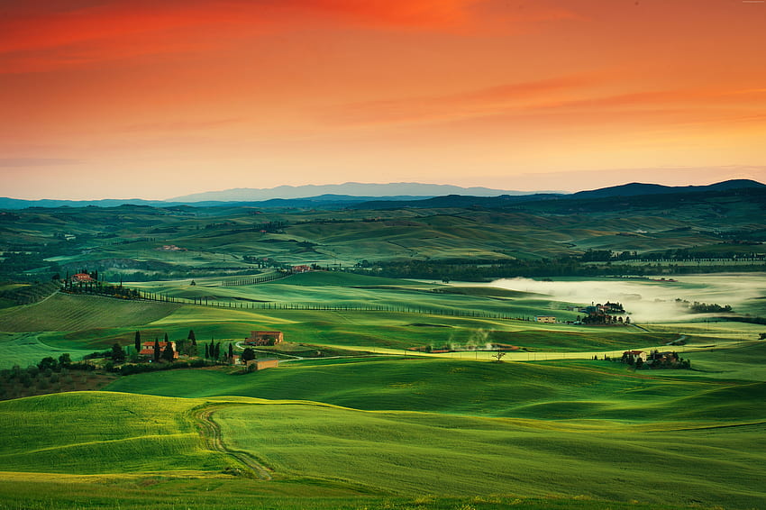 Tuscany, , , , Italy, landscape, village HD wallpaper