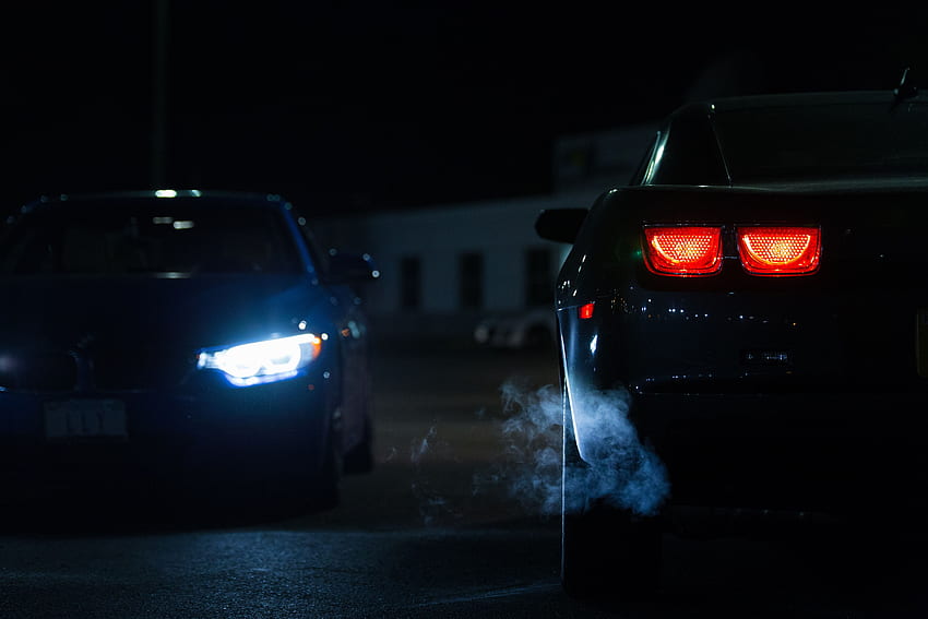 Noc, samochody, światła, samochód, reflektory Tapeta HD