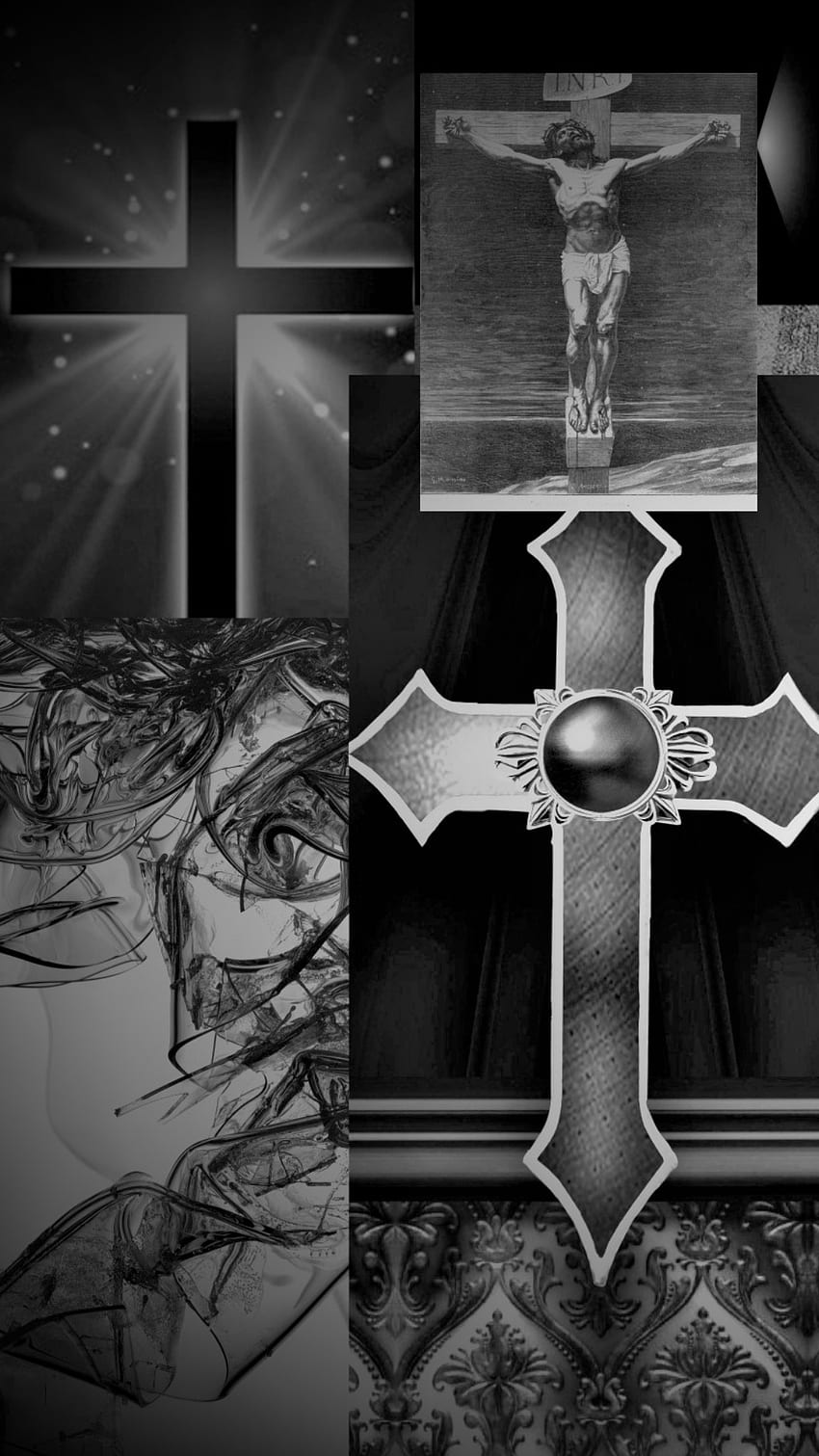 Black and white christian cross on dark background Church cross 3d  rendering 13885946 Stock Photo at Vecteezy