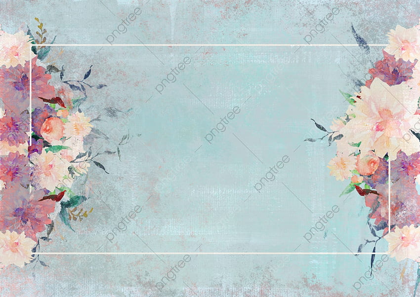 azul boceto pétalos pintura al óleo flor borde , borde de flores, floral, patrón de para fondo de pantalla