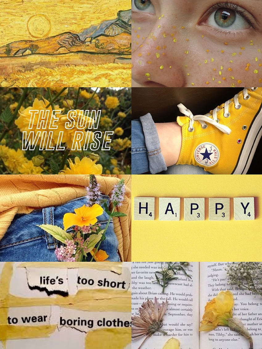 Happy yellow aesthetic. Aesthetic collage, Yellow aesthetic HD phone  wallpaper | Pxfuel