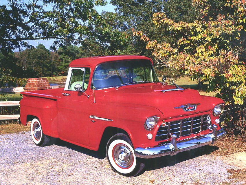 Chevrolet 3100 Pickup Red Fvr, 55 Chevy HD wallpaper