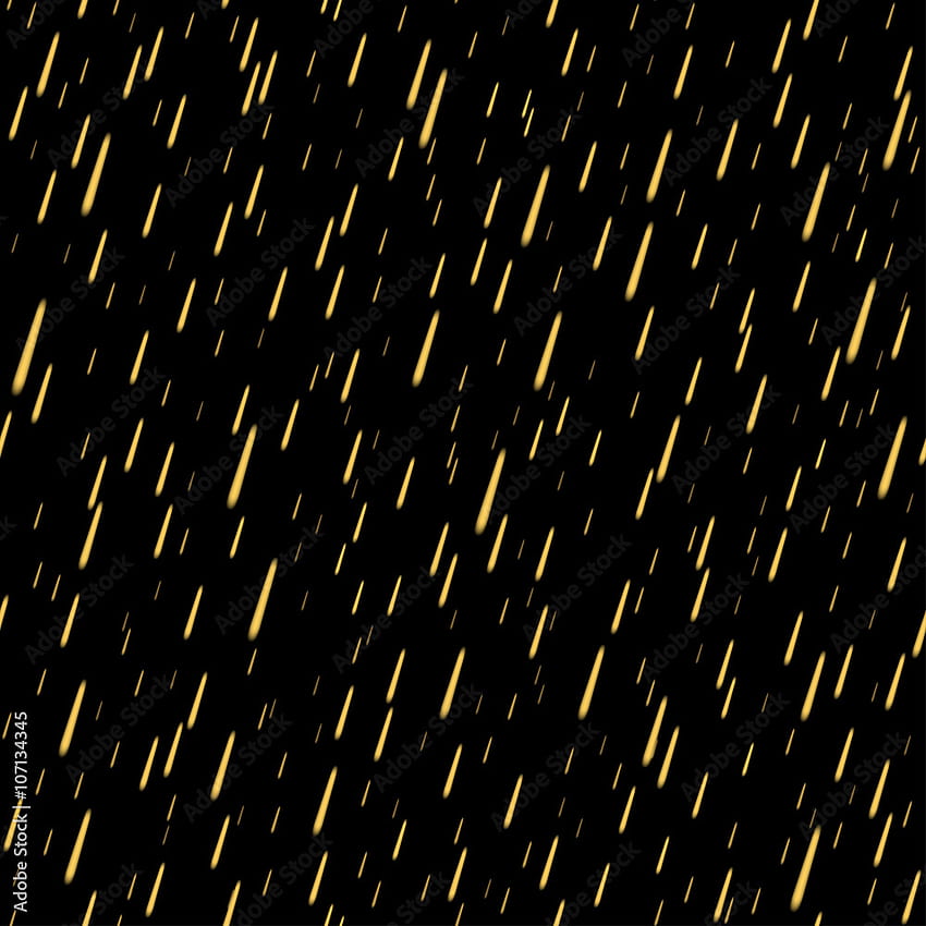 Nahtloses Muster des Goldregens. Goldene stilisierte Tropfen funkeln auf schwarzem Hintergrund. Abstrakte Textur. Korn-Regentropfen-Dekoration. Design-Vorlage Grafik, Verpackung, Stoff usw. Vektor-Illustration-Lager-Vektor. Adobe Stock HD-Handy-Hintergrundbild