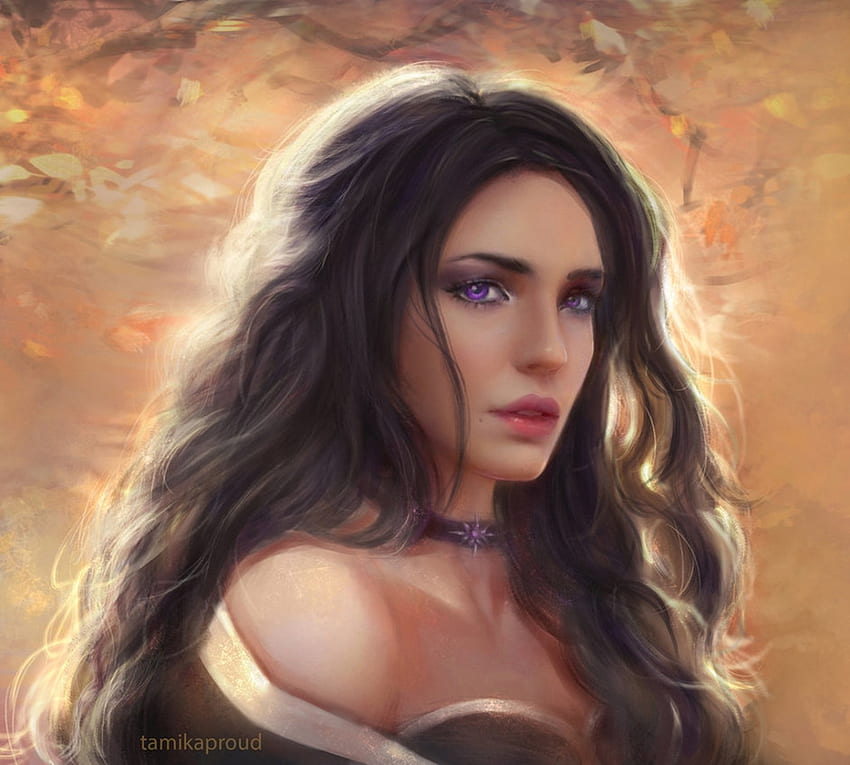 Yennefer, frumusete, fantasy, face, luminos, the witcher, tamikaproud Sfondo HD