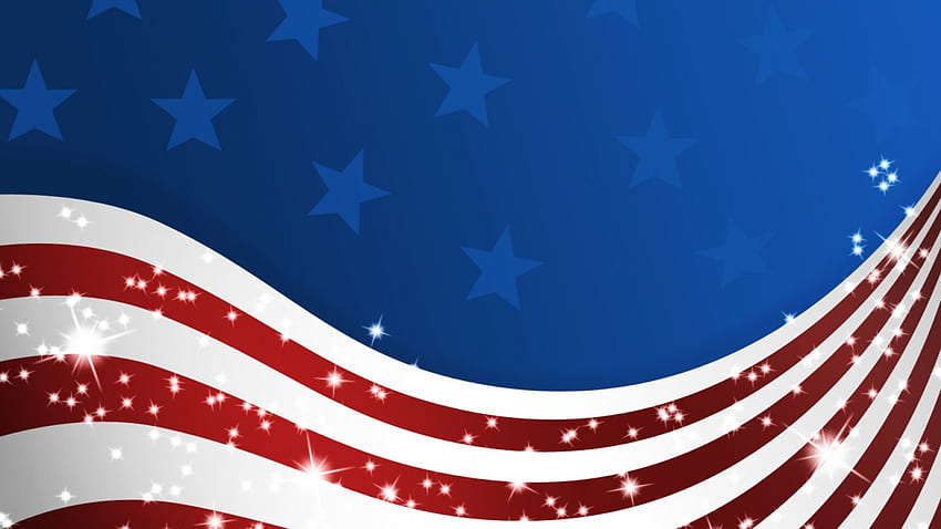 Bendera Patriotik Amerika, biru, grafik, patriotik, bintang, bendera, Amerika, garis-garis, merah, 3D Wallpaper HD